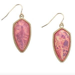 Pink Abalone Tear Drop Earrings